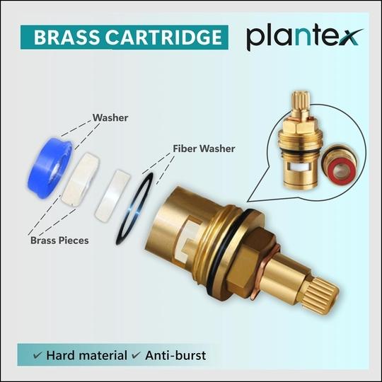 Plantex Silver Brass Single Lever Bib Cock With Wall Flange And Teflon Tape - Mirror-Chrome Finish