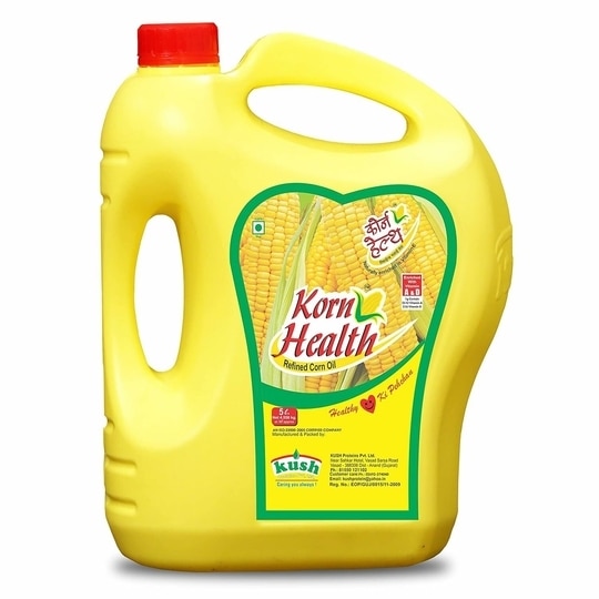 Korn Health 100% Pure Corn Oil - Nutritional Excellence, Cholesterol-Free, Versatile, and Balanced for Cooking | 5L