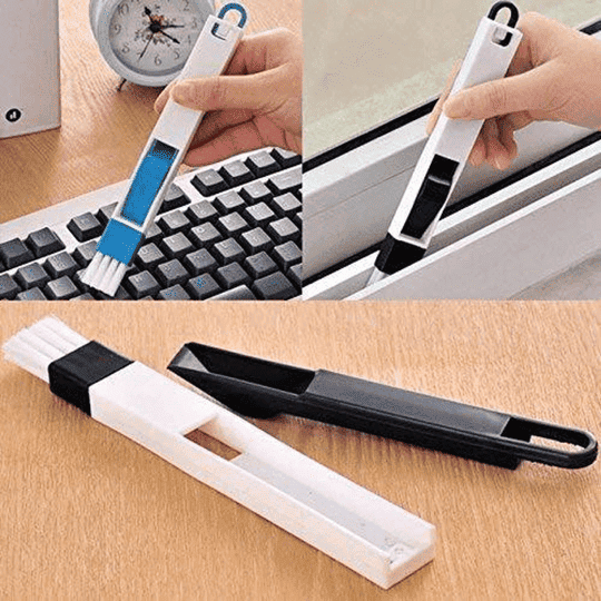 Qaswa Plastic Window Cleaning Brush Handheld Window Track Cleaner Tool for Sliding Windows Doors and Corners