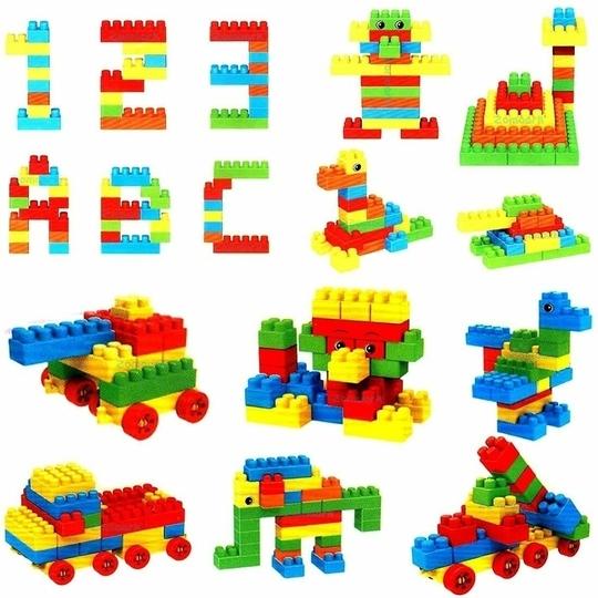 Vastate Satsun Building Blocks with Wheel/Smart Activity Train Blocks For Kids 60+pcs  (Multicolor)