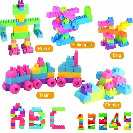 Vastate Satsun Building Blocks (52 pcs Block and 8 Wheels Total  60 Pieces )
