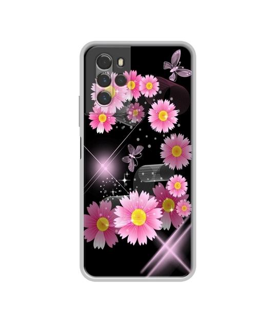 Casotec Pink Flower Design Printed Silicon Soft TPU Back Case Cover for Micromax IN Note 2