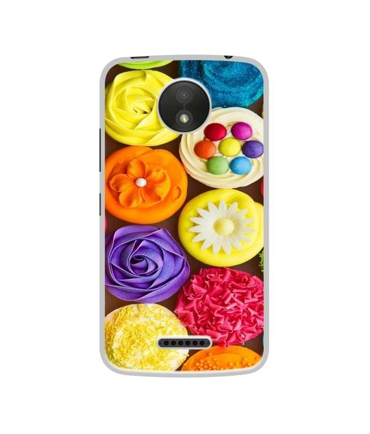 Casotec Cream Roses Design Printed Silicon Soft TPU Back Case Cover for Motorola Moto C Plus