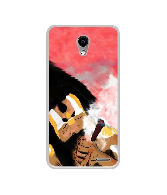 Casotec Aghori Design Printed Silicon Soft TPU Back Case Cover for MicromaxVdeo1