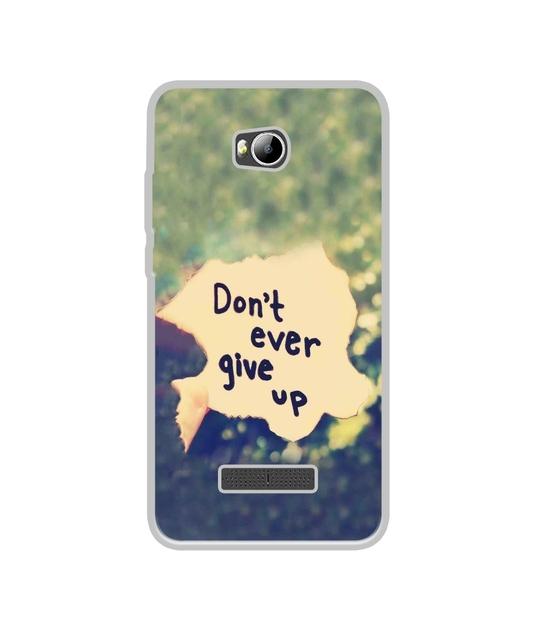 Casotec Don't Give Up Design Printed Silicon Soft TPU Back Case Cover for Micromax Canvas Spark 3 Q385