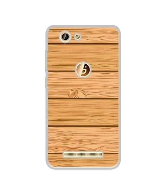 Casotec Wooden Texture Pattern Design Printed Silicon Soft TPU Back Case Cover for Gionee F103 Pro