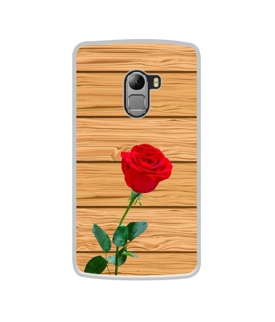 Casotec Rose With Wooden Texture Design Printed Silicon Soft TPU Back Case Cover for Lenovo K4 Note