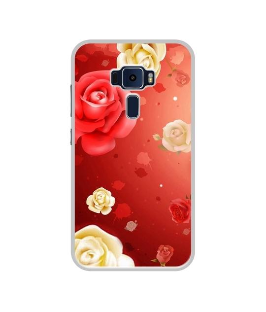 Casotec Red Rose Design Printed Silicon Soft TPU Back Case Cover for Asus Zenfone 3 ZE520KL