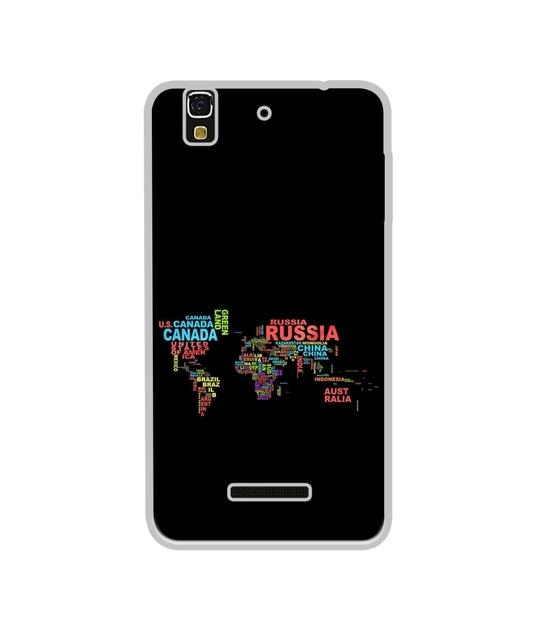 Casotec Map Country Design Printed Silicon Soft TPU Back Case Cover for Yu Yureka