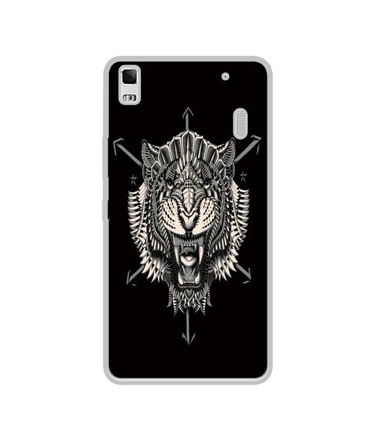 Casotec Abstract Lion Design Printed Silicon Soft TPU Back Case Cover for Lenovo K3 Note / A7000