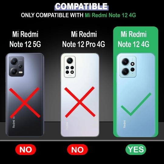 Casotec Flip Cover Back Case for Mi Redmi Note 12 4G | Premium Leather Finish | Inbuilt Pockets & Stand | Flip Cover Back Case for Mi Redmi Note 12 4G (CamelBlack)