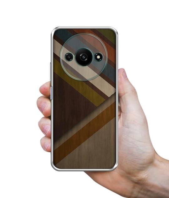 Casotec Colorful Wooden Pattern Design Printed Silicon Soft TPU Back Case Cover for Mi Redmi A3 4G