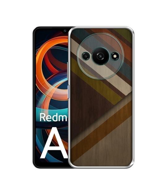 Casotec Colorful Wooden Pattern Design Printed Silicon Soft TPU Back Case Cover for Mi Redmi A3 4G