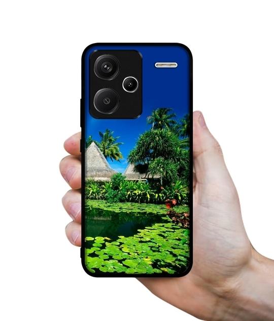 Casotec Tropics Water Design Premium 2D Printed Metal Back Case Cover for Mi Redmi Note 13 Pro Plus 5G
