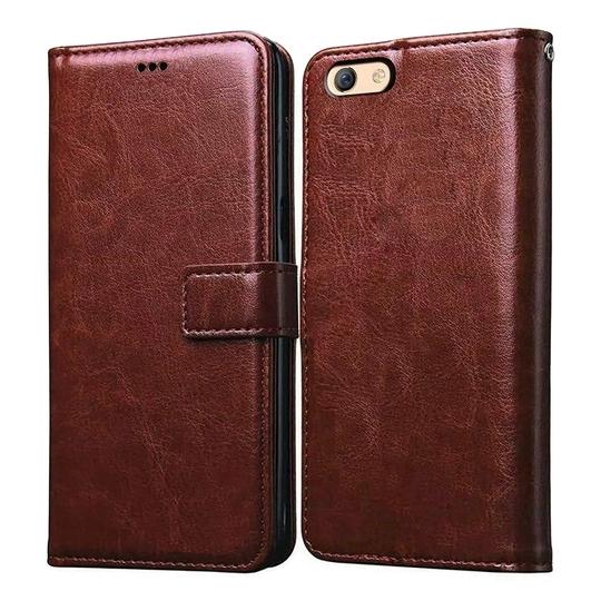 Casotec Flip Cover Back Case for Oppo F3 4G | Premium Leather Finish | Inbuilt Pockets & Stand | Flip Cover Back Case for Oppo F3 4G (Brown)