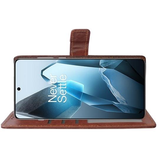Casotec Flip Cover Back Case for OnePlus 13 5G | Premium Leather Finish | Inbuilt Pockets & Stand | Flip Cover Back Case for OnePlus 13 5G (Brown)