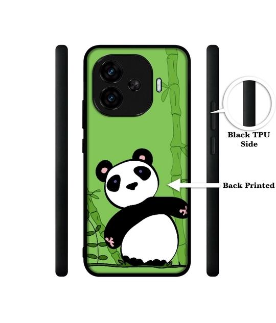 Casotec Panda with Bamboo Design Premium 2D Printed Metal Back Case Cover for iQOO Neo 10R 5G
