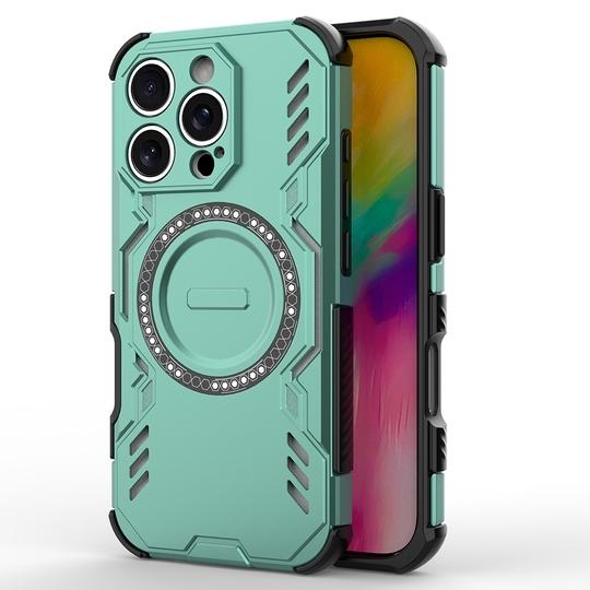 Casotec Rugged Armor Case for Apple iPhone 16 Pro | Compatible with MagSafe | Military-Grade Shockproof Protection PC-TPU Cover for Apple iPhone 16 Pro (Green)