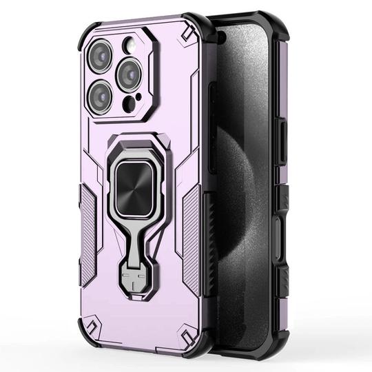 Casotec Armor Case for Apple iPhone 16 Pro Defender Case | Rotating Ring Holder & Kickstand in-Built | Military Grade Armor | 360 Degree Protection Back Cover for Apple iPhone 16 Pro (Purple)