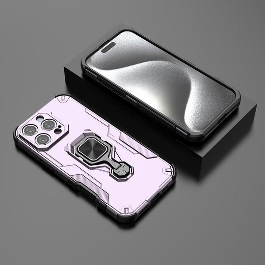 Casotec Armor Case for Apple iPhone 16 Pro Defender Case | Rotating Ring Holder & Kickstand in-Built | Military Grade Armor | 360 Degree Protection Back Cover for Apple iPhone 16 Pro (Purple)