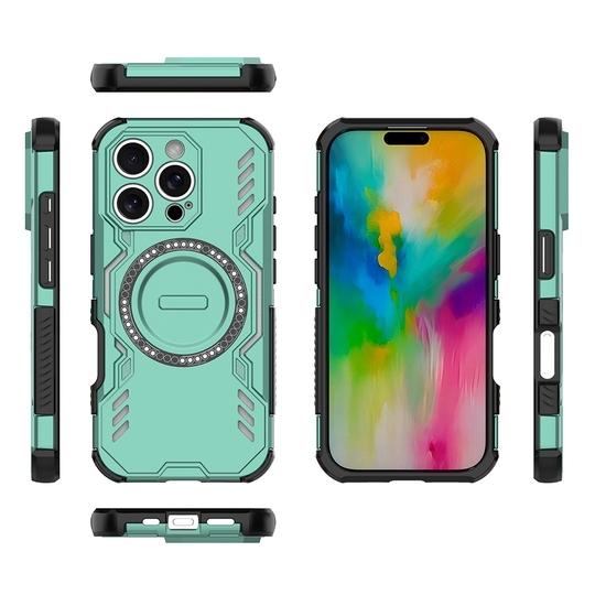 Casotec Rugged Armor Case for Apple iPhone 16 Pro | Compatible with MagSafe | Military-Grade Shockproof Protection PC-TPU Cover for Apple iPhone 16 Pro (Green)