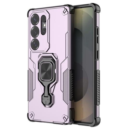 Casotec Armor Case for Samsung S25 Ultra 5G Defender Case | Rotating Ring Holder & Kickstand in-Built | Military Grade Armor | 360 Degree Protection Back Cover for Samsung Galaxy S25 Ultra 5G (Purple)
