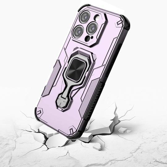 Casotec Armor Case for Apple iPhone 16 Pro Defender Case | Rotating Ring Holder & Kickstand in-Built | Military Grade Armor | 360 Degree Protection Back Cover for Apple iPhone 16 Pro (Purple)