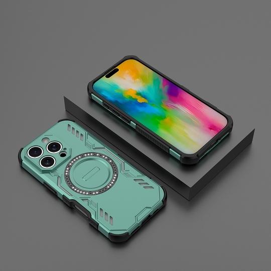 Casotec Rugged Armor Case for Apple iPhone 16 Pro | Compatible with MagSafe | Military-Grade Shockproof Protection PC-TPU Cover for Apple iPhone 16 Pro (Green)