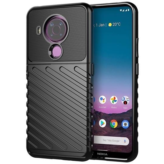 Casotec Shockproof Back Cover Case for Nokia 5.4 4G | 360 Degree Protection | Protective Design | Anti-Scratch Tough Slim TPU Case for Nokia 5.4 4G (Black)