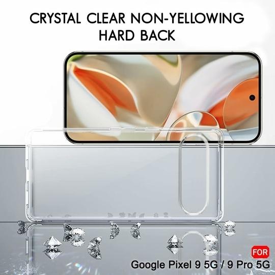 Casotec Crystal Clear Back Case for Google Pixel 9 5G / Pixel 9 Pro 5G | Raised Bumps for Camera & Screen Protection | Clear Soft Silicone Back Case Cover for Google Pixel 9 5G / Pixel 9 Pro 5G (TPU | Transparent)