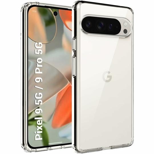 Casotec Crystal Clear Back Case for Google Pixel 9 5G / Pixel 9 Pro 5G | Raised Bumps for Camera & Screen Protection | Clear Soft Silicone Back Case Cover for Google Pixel 9 5G / Pixel 9 Pro 5G (TPU | Transparent)