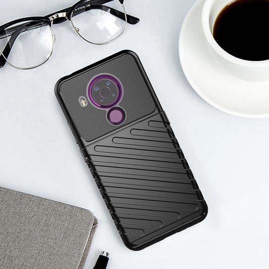 Casotec Shockproof Back Cover Case for Nokia 5.4 4G | 360 Degree Protection | Protective Design | Anti-Scratch Tough Slim TPU Case for Nokia 5.4 4G (Black)