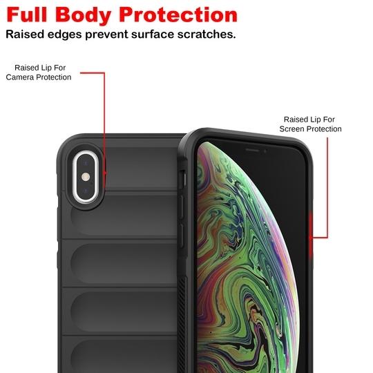 Casotec Back Cover for Apple iPhone X / XS | Full Camera Protection | Liquid Silicon Case | Flexible Bumper Case for Apple iPhone X / XS (Black)