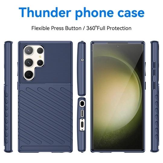 Casotec Shockproof Back Cover Case for Samsung Galaxy S23 Ultra 5G | 360 Degree Protection | Protective Design | Anti-Scratch Tough Slim TPU Case for Samsung Galaxy S23 Ultra 5G (Blue)