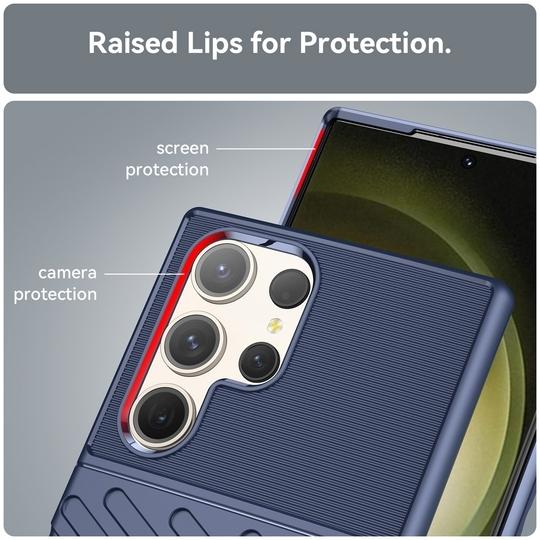 Casotec Shockproof Back Cover Case for Samsung Galaxy S23 Ultra 5G | 360 Degree Protection | Protective Design | Anti-Scratch Tough Slim TPU Case for Samsung Galaxy S23 Ultra 5G (Blue)