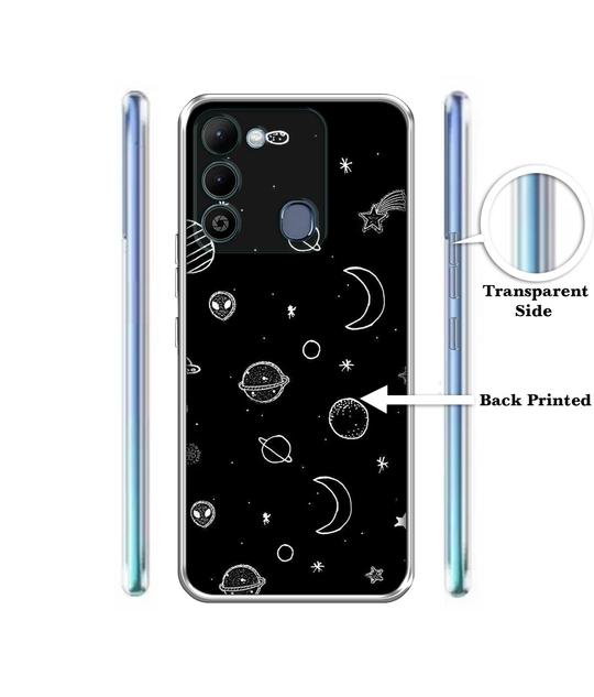 Casotec Space Stars Universe Printed Silicon Soft TPU Back Case Cover for Tecno Spark 9 4G