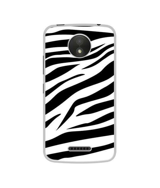 Casotec Black And White Design Printed Silicon Soft TPU Back Case Cover for Motorola Moto C Plus