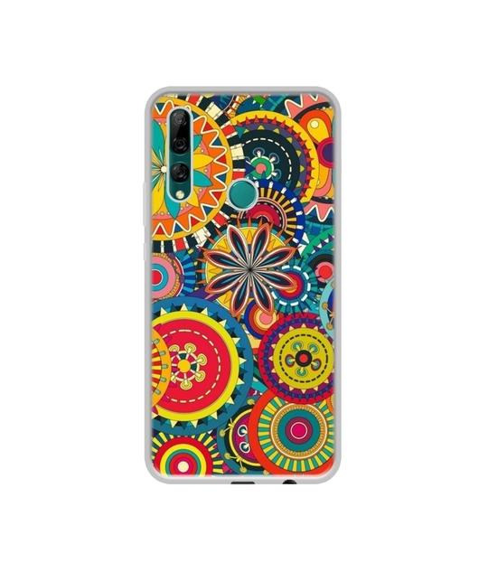 Casotec Ring Pattern Print Design Printed Silicon Soft TPU Back Case Cover for Huawei Y9 Prime