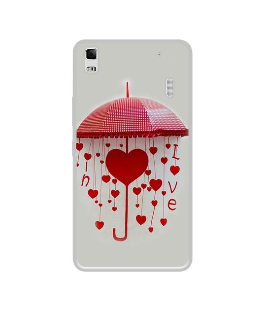 Casotec Love Heart Design Printed Silicon Soft TPU Back Case Cover for Lenovo K3 Note / A7000