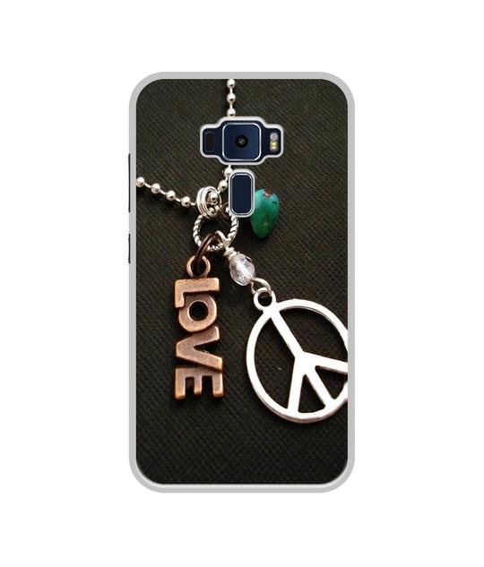 Casotec Love and Peace Design Printed Silicon Soft TPU Back Case Cover for Asus Zenfone 3 ZE520KL