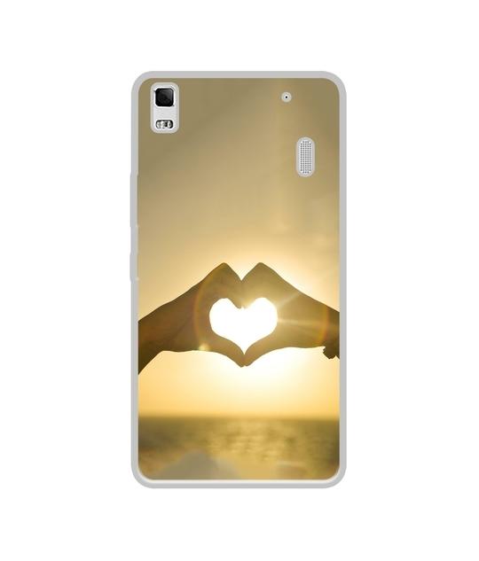 Casotec Heart in Hand Shape Design Printed Silicon Soft TPU Back Case Cover for Lenovo K3 Note / A7000