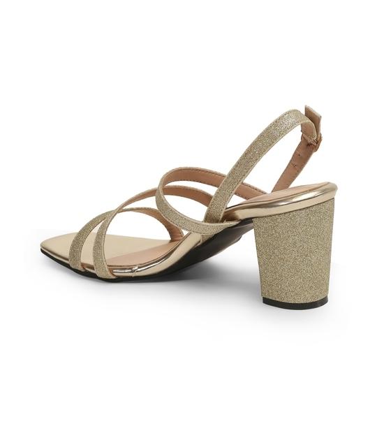 Bruno Manetti women's  Gold Slipon Back Strap Heel Sandal