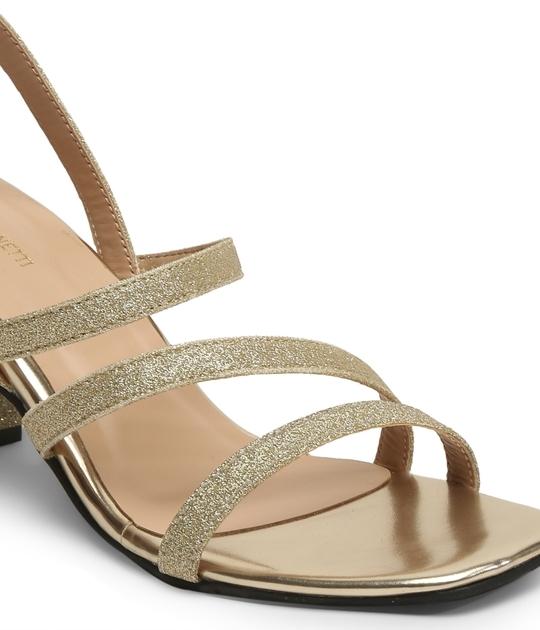 Bruno Manetti women's  Gold Slipon Back Strap Heel Sandal