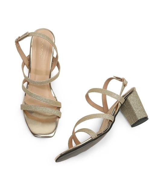 Bruno Manetti women's  Gold Slipon Back Strap Heel Sandal