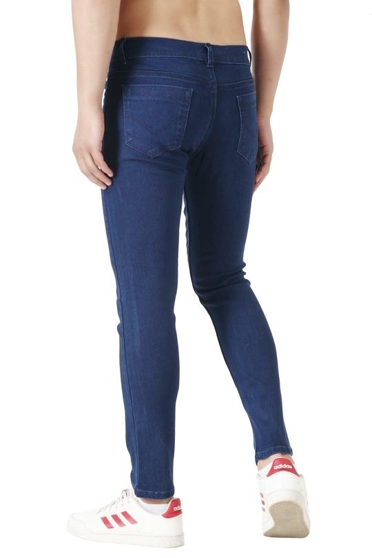 EditLook Men's Dark Blue Blended Denim Slim Fit Jeans