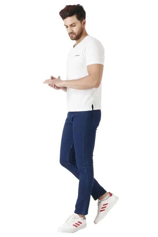 EditLook Men's Dark Blue Blended Denim Slim Fit Jeans