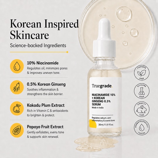 Truegrade Niacinamide 10% + Korean Ginseng 0.5% Serum