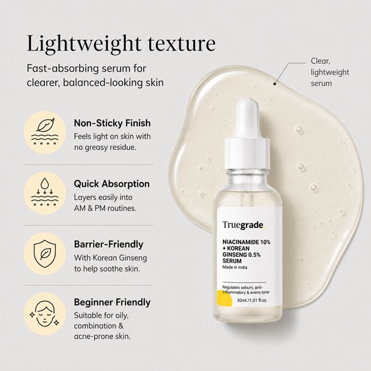 Truegrade Niacinamide 10% + Korean Ginseng 0.5% Serum