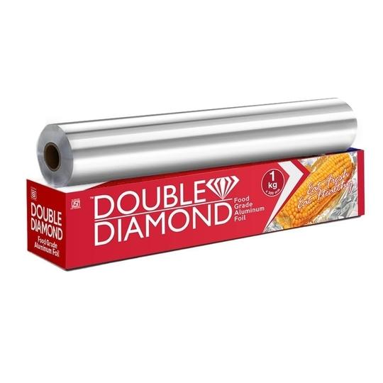 DOUBLE DIAMOND Aluminium Foil Roll for Kitchen, Food Grade, 1 kg
