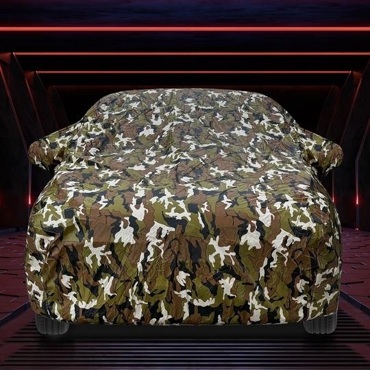 Mockhe Tata Indica Car Cover with Mirror Pocket and Soft Cotton Lining,Waterproof Tata Indica Car Body Cover, Army Print